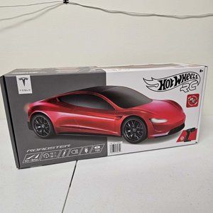 NEW Sealed Hot Wheels Tesla Roadster Red Remote Control RC 2.4 Ghz Toy 1:10 Rare